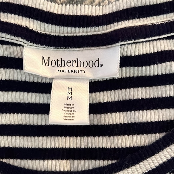 Motherhood Maternity Black and White Striped Dress Medium - Picture 6 of 8